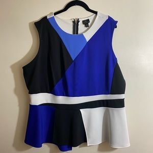 2X Worthington Peplum Sleeveless Blouse